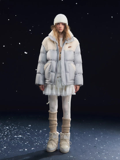 Shearling Patch Stand Collar Jacket
