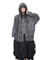 Vintage Plaid Hooded Oversized Shirt