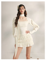 Pleated Ruffle Knit Top & Skirt Set