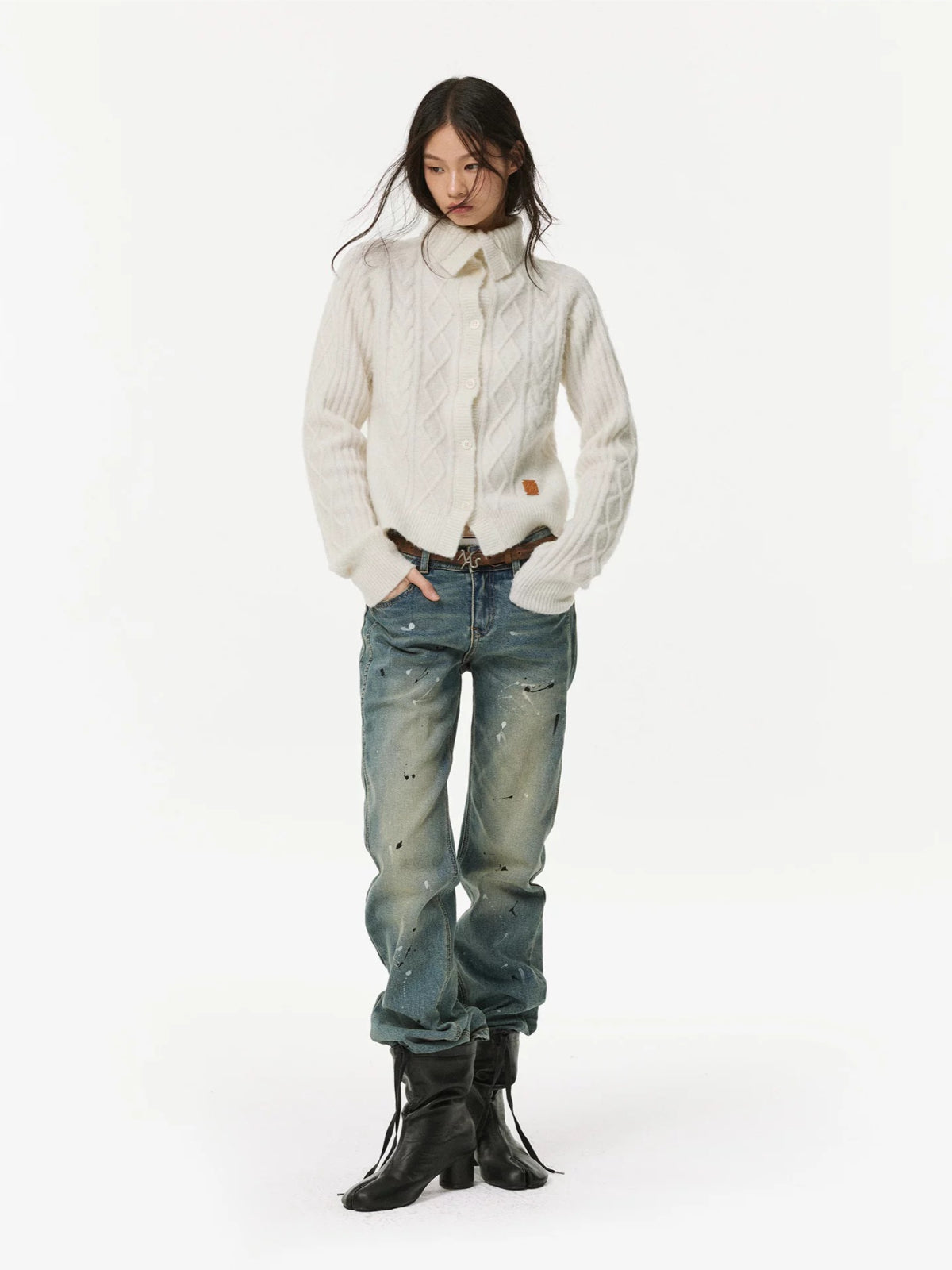 Frost Knit Cable Cardigan Sweater