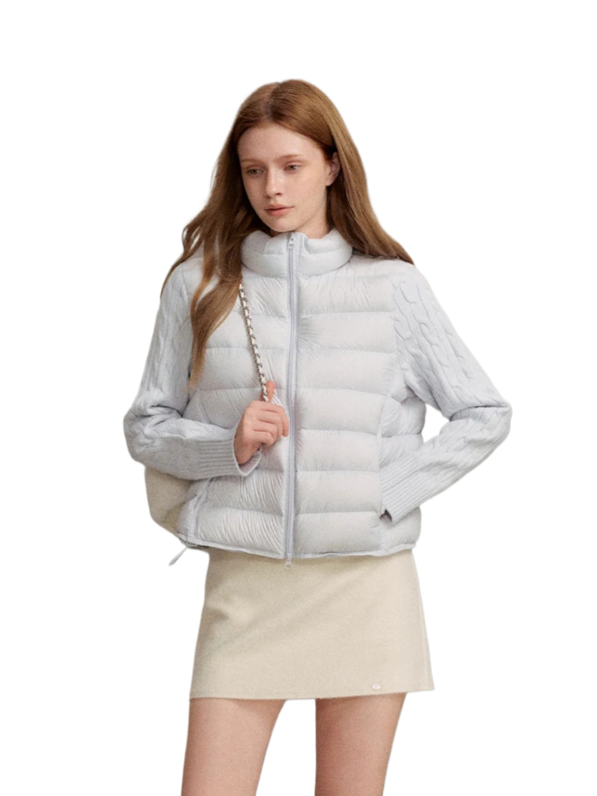 Duck Down Quilted Knit Puffer Jacket