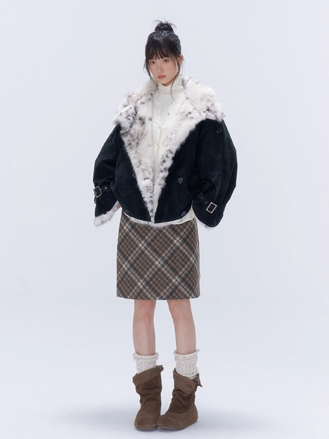 Eco Fur Leopard PU Padded Parka