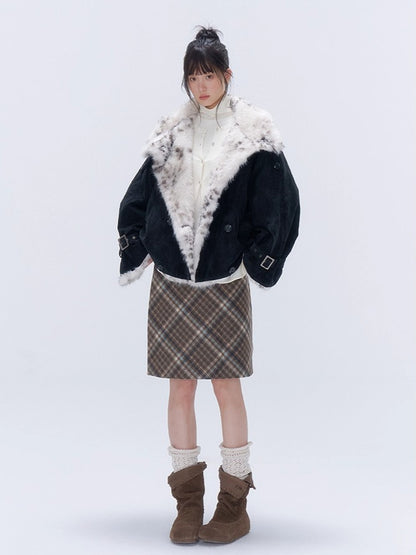 Eco Fur Leopard PU Padded Parka