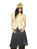 Plaid Short Sleeve Slim Shirt