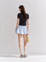 Pleated Ribbon Bow Skirt