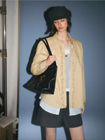 Contrast Layered Ruffle Cotton Shirt