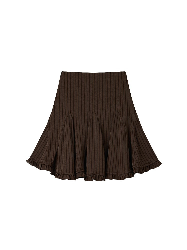 Brown Asymmetric Brown Skirt