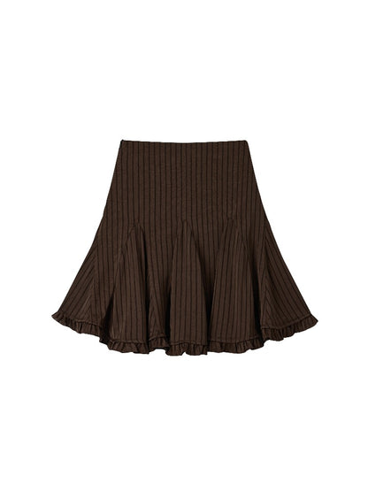 Brown Asymmetric Brown Skirt