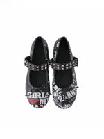Detachable Strap Studded Ballet Flats