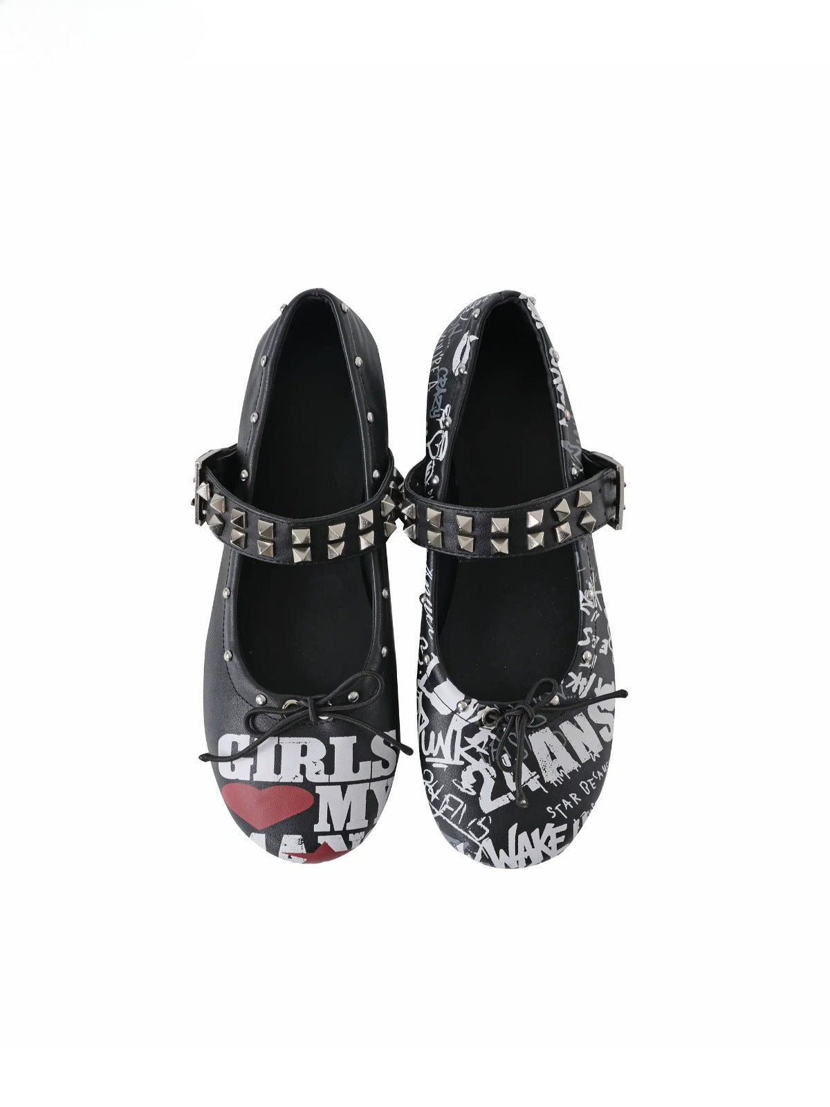 Detachable Strap Studded Ballet Flats