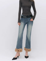 Vintage Washed Cotton Flare Jeans
