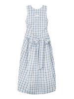 Belted Waist Checked Vest Dress