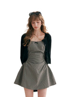 Pleated Gingham Cami Dress