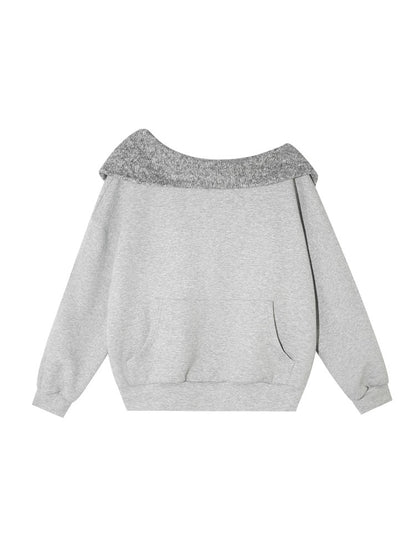 Off-Shoulder Sweatshirt Flared Pants Set