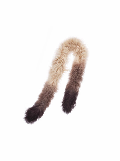Ombre Shearling Wool Long Scarf