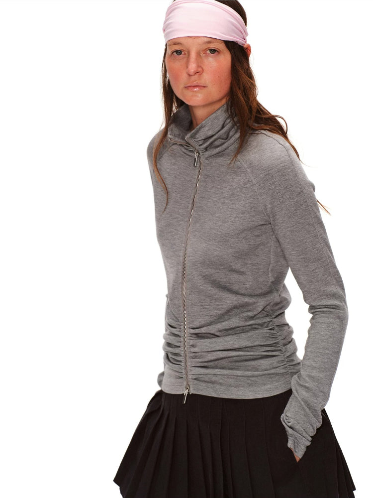 Ruched Zip Sweatshirt