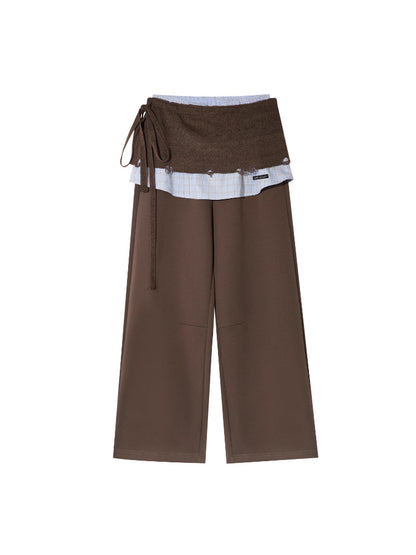 Plaid Trim Sweatshirt Set