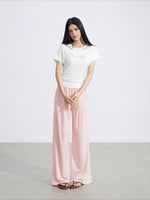 Lace Draped Wide-Leg Pants Set