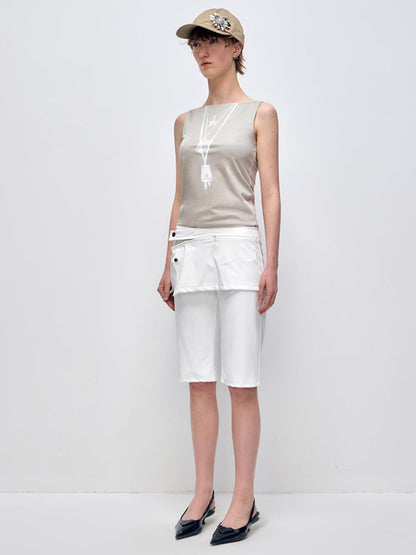 Gray Digital Print Vest