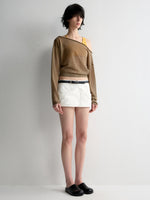 Rolled Edge Neckline Knitted Cover-Up