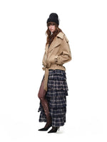 Plaid Deconstructed Maxi Skirt