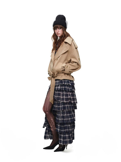 Plaid Deconstructed Maxi Skirt
