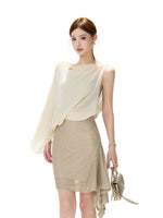 Off-Shoulder Cape Dress