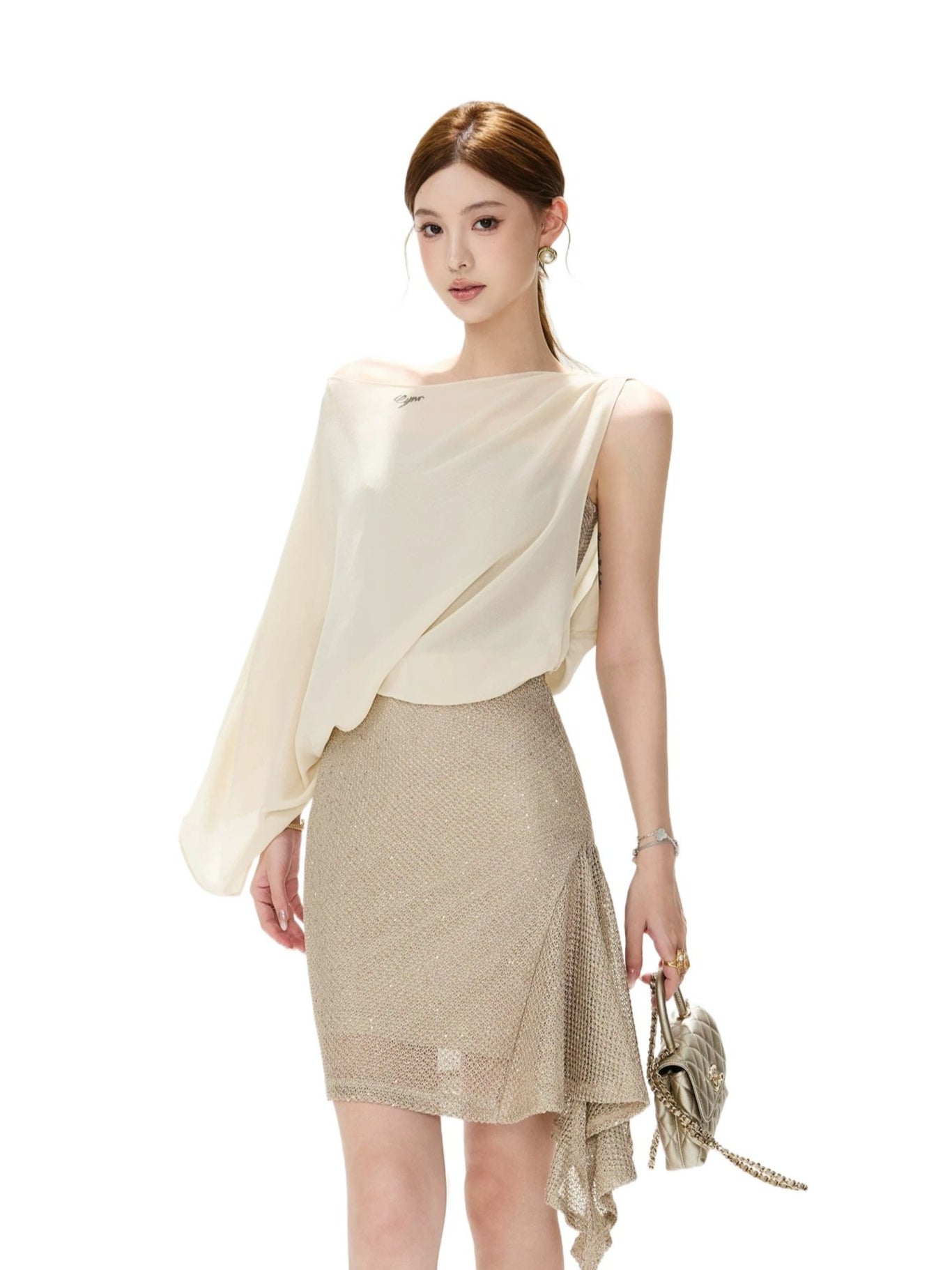 Off-Shoulder Cape Dress