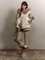 Shearling Logo Pin Curly Vest