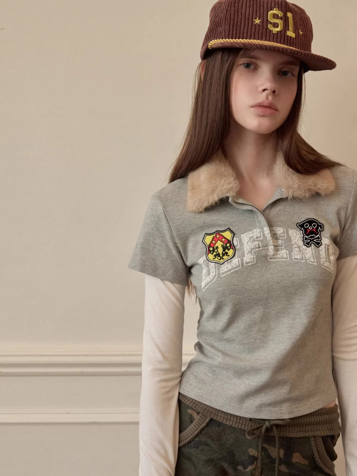 Faux Layer Polo Top