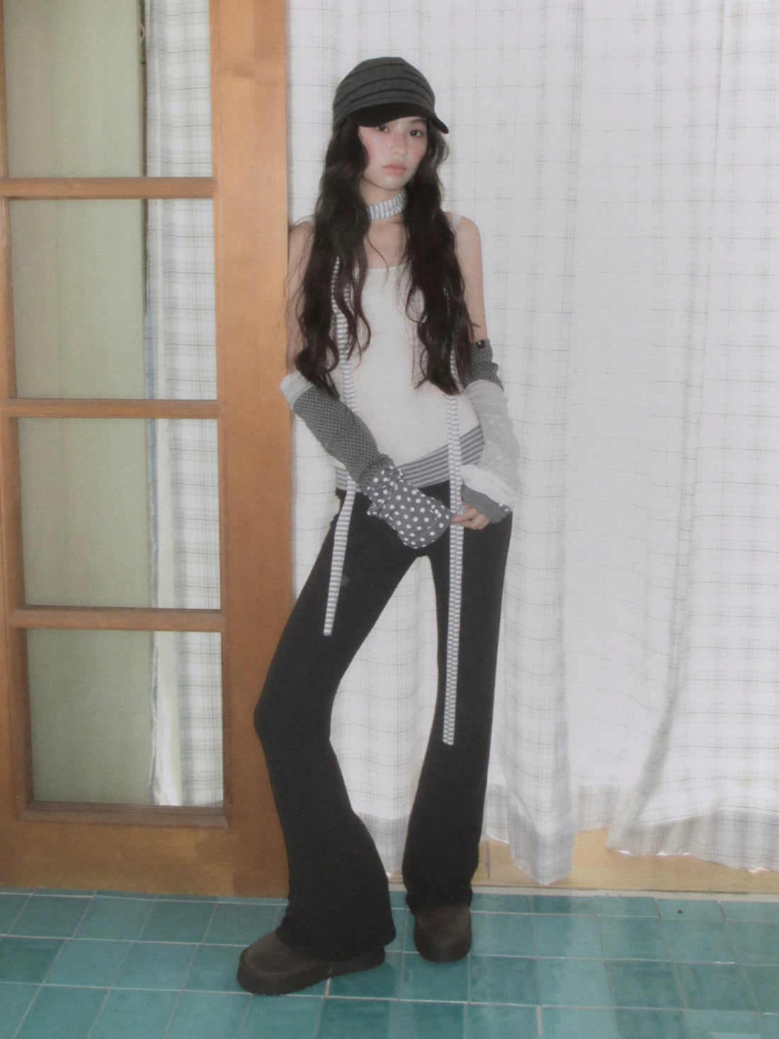 Striped Waist Flared Pants