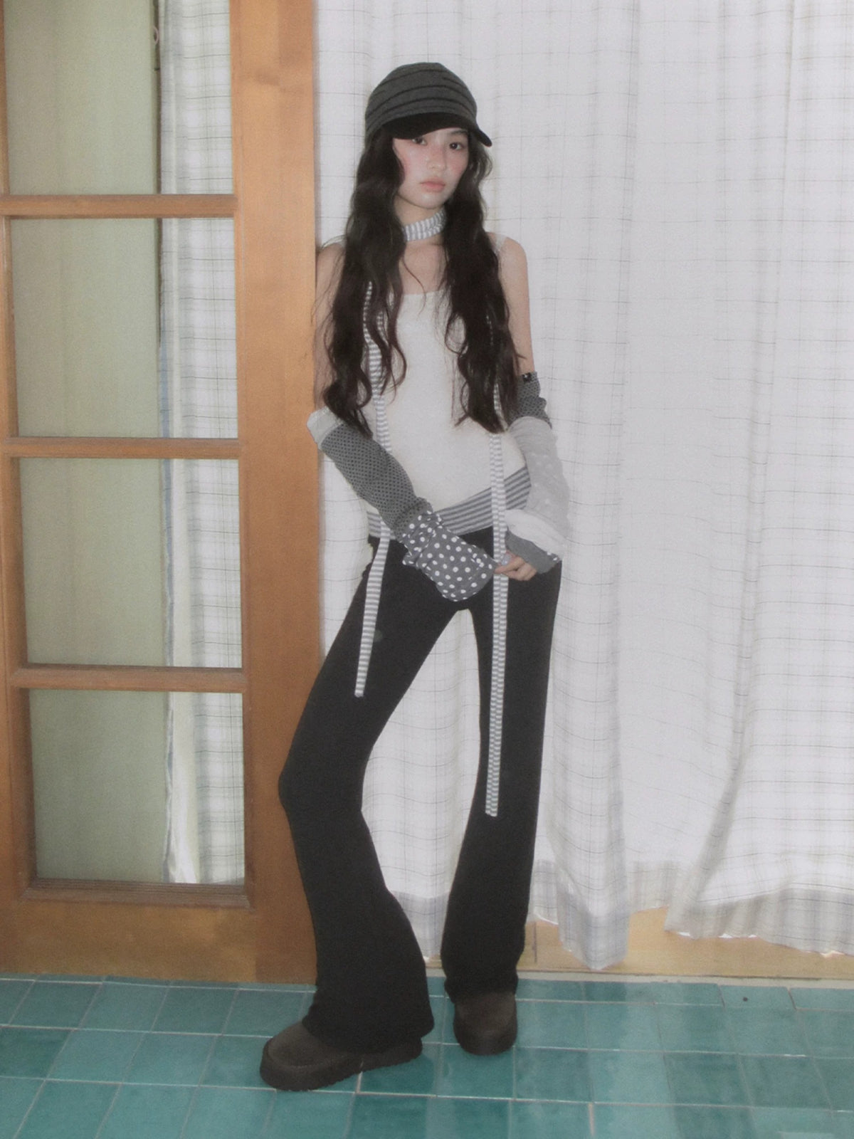Striped Waist Flared Pants