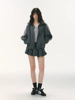 Side Zip Stand Collar Jacket