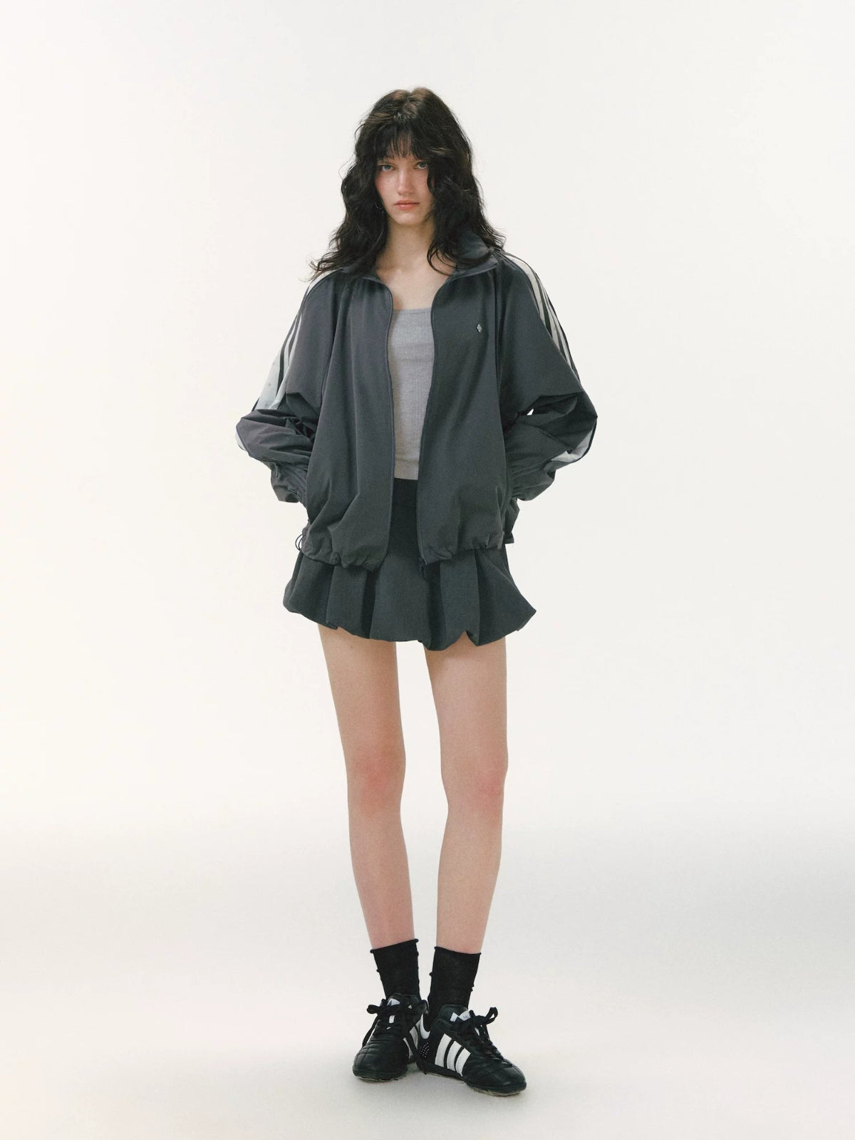 Side Zip Stand Collar Jacket