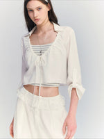 Lace Detail V-neck Set