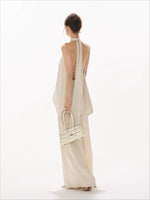 Satin Halter Tie Asymmetric Top