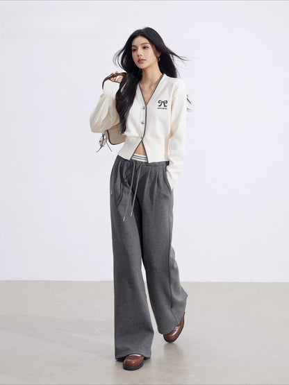 Faux-Layer Patchwork Wide-Leg Pants