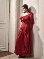 Berry Glaze Off-Shoulder Knit Maxi Dress