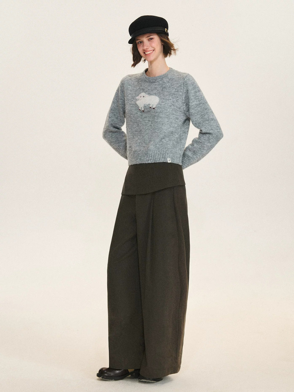 Layered Tie Waist Barrel Trousers