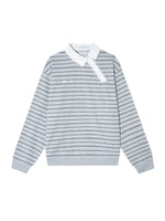 Lace Collar Stripe Sweatshirt