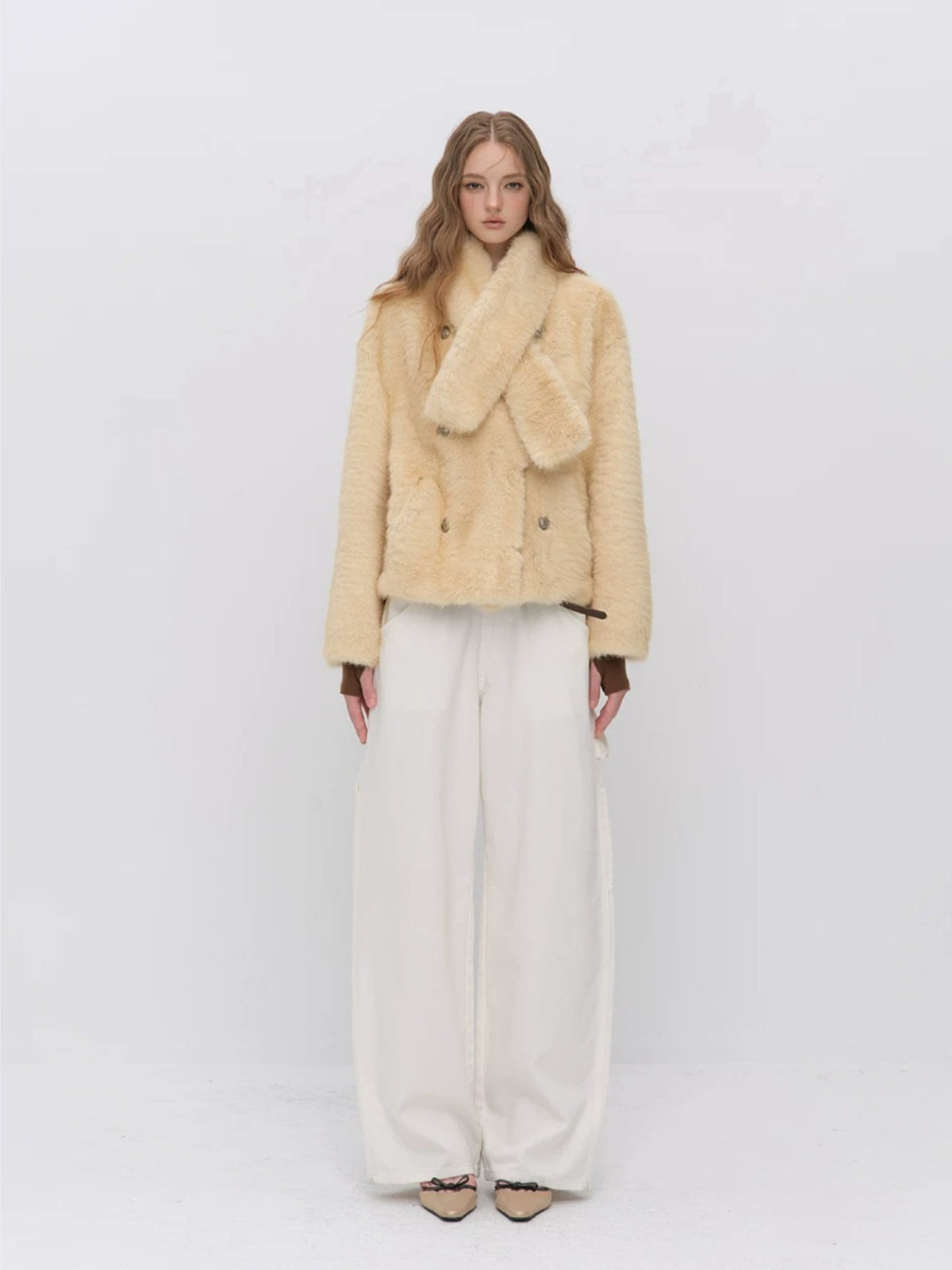 Double-Breasted Faux Fur Jack