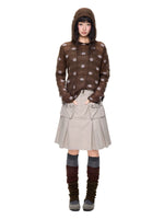 Pleated A-Line Midi Skirt