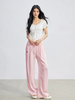 Lace Ruched Slim Tee
