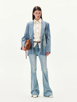 Washed Oversized Denim Blazer Jacket