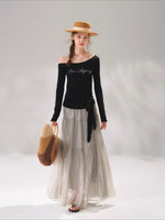 Pearl Texture Tiered Skirt