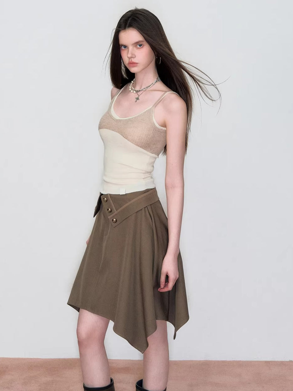 Contrast Knit Camisole Vest