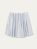 White & Blue Collared Knit Top & Skirt Set