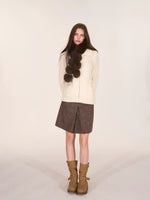 Speckled Faux Fur A-Line Skirt
