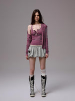 Double-Face Striped Knit 3-Piece Set