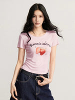 Strawberry Printed Lyocell T-Shirt